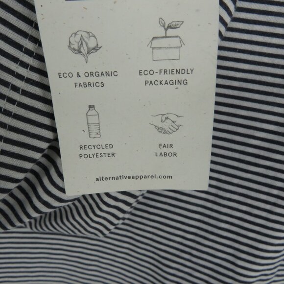 Alternative Apparel XS Striped Black & White Pullover Hooded Top XS NWT - Picture 5 of 5